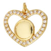 Cubic Zirconia Micro Pave Brass Pendant Heart gold color plated micro pave cubic zirconia & hollow Approx 2mm Sold By Lot