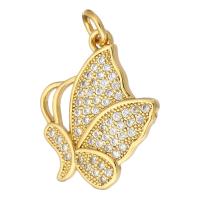 Cubic Zirconia Micro Pave Brass Pendant Butterfly gold color plated micro pave cubic zirconia Approx 2mm Sold By Lot