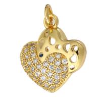 Cubic Zirconia Micro Pave Brass Pendant gold color plated micro pave cubic zirconia & hollow Approx 2mm Sold By Lot