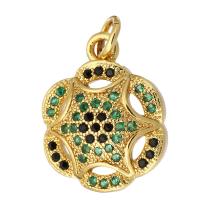 Cubic Zirconia Micro Pave Brass Pendant gold color plated micro pave cubic zirconia Approx 2mm Sold By Lot