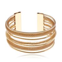 Zinc Alloy Manchet Bangle, gold plated, Verstelbare & multilayer & voor vrouw, Verkocht door PC