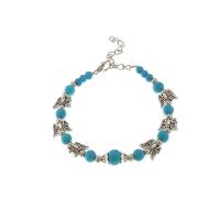 Bracelet en alliage de zinc, avec turquoise, styles différents pour le choix & pour femme, plus de couleurs à choisir, Longueur Environ 7.6 pouce, Vendu par PC