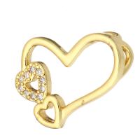 Cubic Zirconia Micro Pave Brass Pendant Heart gold color plated micro pave cubic zirconia & hollow Approx 2mm Sold By Lot