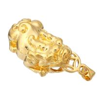 Messing hangers, Fabulous Wild Beast, gold plated, 17x33x11mm, Gat:Ca 4mm, 10pC's/Lot, Verkocht door Lot