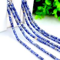 Blue Speckle Stone Kraal, gepolijst, DIY, 4x4mm, Verkocht door Strand