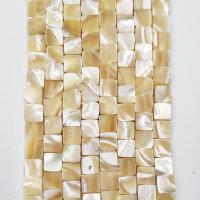 Naturlige gule Shell Perler, Gul Shell, Square, poleret, du kan DIY, blandede farver, Solgt Per 39 cm Strand