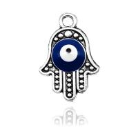 Sinkkiseos Hand riipukset, HAMSA, emali, sekavärit, 12x18mm, Myymät PC