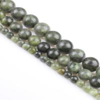 Južna Jade Perla, Krug, uglađen, možete DIY, zelen, Prodano Per 39 cm Strand