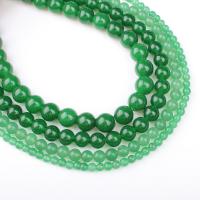 Natural Green Agaat kralen, Groene Agaat, Ronde, gepolijst, DIY, groen, Per verkocht 39 cm Strand