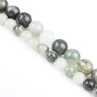 Grøn Grass Stone Bead, Runde, poleret, du kan DIY, grøn, Solgt Per 39 cm Strand