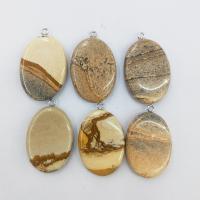 Picture Jasper Pendel, med Zinc Alloy, poleret, du kan DIY, blandede farver, 10-50mm, Solgt af PC