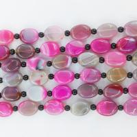 Natuurlijke Lace Agaat kralen, Plat Ovaal, gepolijst, DIY, roze, 6x12x16mm, Per verkocht 39 cm Strand