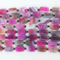 Perle Agate dentelle naturelle, agate lace, rectangle, poli, DIY, camouflage rose pourpre, 6x13x21mm, Vendu par 39 cm brin