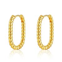 Orecchini cerchietti Hoop ottone, Placcato oro 18K, gioielli di moda & per la donna, dorato, 23x16mm, Venduto da coppia