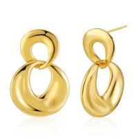 Pendientes de Gota en Latón, metal, chapado en oro de 18 K, Joyería & para mujer, dorado, 27x19mm, Vendido por Par