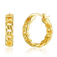 Ottone Orecchino ad anello, laccato oro 18K, gioielli di moda & per la donna, dorato, 21mm, Venduto da coppia