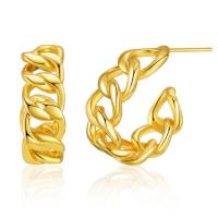 Brass Stud Earring 18K gold plated fashion jewelry & for woman golden Sold By Pair