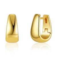 Messing Huggie Hoop Earring, 18K vergulde, mode sieraden & voor vrouw, gouden, 17x13mm, Verkocht door pair