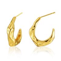 Brass Stud Earring 18K gold plated fashion jewelry & for woman golden Sold By Pair