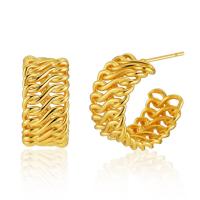 Brass Stud Earring 18K gold plated fashion jewelry & for woman golden Sold By Pair