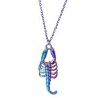 Zinc Alloy Animal Pendler, Scorpion, farverig forgyldt, mode smykker, flerfarvede, 15x41mm, Længde 45 cm, Solgt af PC