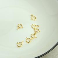 Brass tavaszi Ring Kapcsos, 925 ezüst, arany színű aranyozott, DIY, 5mm, Által értékesített PC