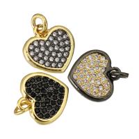 Cubic Zirconia Micro Pave Brass Pendant Heart plated micro pave cubic zirconia Approx 2mm Sold By Lot