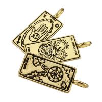 Brass Jewelry Pendants Rectangle gold color plated Approx 3mm Sold By Lot