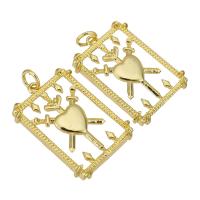 Brass Jewelry Pendants gold color plated hollow Approx 2mm Sold By Lot