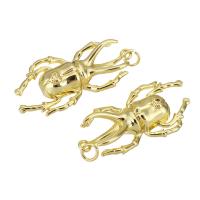 Messing hangers, Insect, gold plated, 16x38x5mm, Gat:Ca 2mm, 10pC's/Lot, Verkocht door Lot