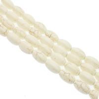 Grânulos de gemstone jóias, Turquesa sintética, Tambor, polido, DIY, branco, 8x14mm, 28PCs/Strand, vendido para 39 cm Strand