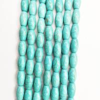 Χάντρες Turquoise, Συνθετικό Τυρκουάζ, Drum, DIY, μπλε, 8x14mm, Sold Per 39 cm Strand