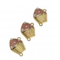 Zircon cubique Micro Pave laiton Connecteur, avec perle de plastique, pavé de micro zircon, couleurs mélangées, 15mm, Vendu par PC