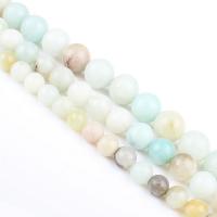 Perles amazonite, Rond, poli, DIY, couleurs mélangées, Vendu par 39 cm brin