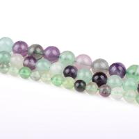 Perline fluorite, Fluorite verde, Cerchio, lucido, DIY, colori misti, Venduto per 39 cm filo