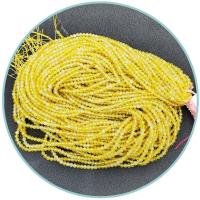 Abalorios de Ágata Amarilla, Esférico, pulido, Bricolaje & facetas, amarillo, 3mm, Vendido para 39 cm Sarta