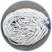 Akvamarin Bead, Runde, poleret, du kan DIY & facetteret, hvid, Solgt Per 39 cm Strand