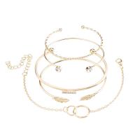 Sinc Alloy Bracelet, le 1.97 slabhra extender, plátáilte, 5 phíosa & jewelry faisin & do bhean & le rhinestone, dathanna níos mó le haghaidh rogha, Fad 7.1 Inse, Díolta De réir Socraigh