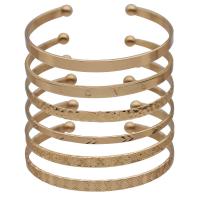 aleación de zinc Brazalete, chapado, Ajustable & Joyería & diferentes estilos para la opción & para mujer, dorado, 60-70mm, Vendido por Set