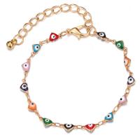 Bracelet Evil Eye bijoux, alliage de zinc, avec 1.97 chaînes de rallonge, Placage, bijoux de mode & pour femme & émail, plus de couleurs à choisir, Longueur 6.3 pouce, Vendu par PC