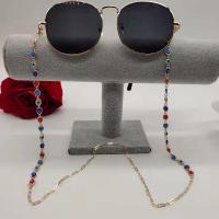 Brass Glasses Chain Evil Eye plated fashion jewelry & for woman & enamel multi-colored Length 27.56 Inch Sold By PC