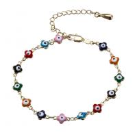 Bracelet Evil Eye bijoux, laiton, avec 1.97 chaînes de rallonge, Placage, bijoux de mode & pour femme & émail, multicolore, Longueur 8.1 pouce, Vendu par PC