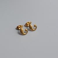 Titanium Staal Earring, Maan en Ster, gold plated, mode sieraden & voor vrouw, 1.20mm, Verkocht door pair