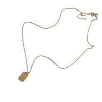 Collier d'acier titane, avec 2.36inch chaînes de rallonge, rectangle, Placage de couleur d'or, chaîne ovale & pour femme, 14.30x8.80mm, Vendu par Environ 15.74 pouce brin