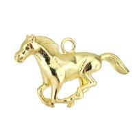 Colgantes de la joyería de cobre amarillo, metal, Caballo, chapado en color dorado, 29x15x5mm, agujero:aproximado 2mm, 10PCs/Grupo, Vendido por Grupo