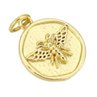 Brass Jewelry Pendants Flat Round gold color plated Approx 3mm Sold By Lot