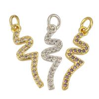 Cubic Zirconia Micro Pave Brass Pendant Snake plated micro pave cubic zirconia Approx 2mm Sold By Lot