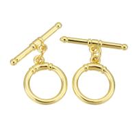 Chiusura Toggle in ottone, placcato color oro, 21mm, 10PC/lotto, Venduto da lotto