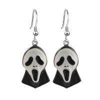 Zinc Alloy Oorbellen, plated, uniseks & Halloween Jewelry Gift, nikkel, lood en cadmium vrij, 50mm, Verkocht door pair