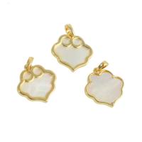 Brass Jewelry Pendants with Shell real gold plated golden Sold By PC